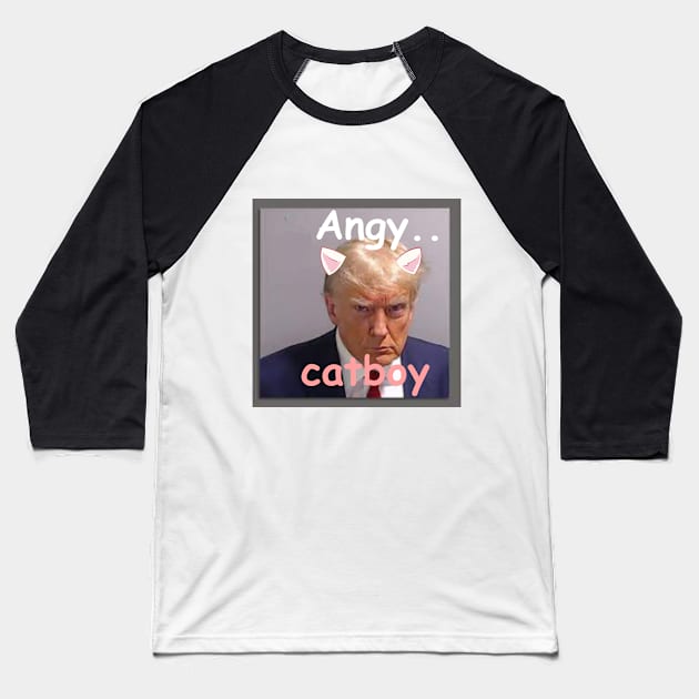 trump mug shot meme funny tiktok viral catboy cringe Baseball T-Shirt by artsuhana